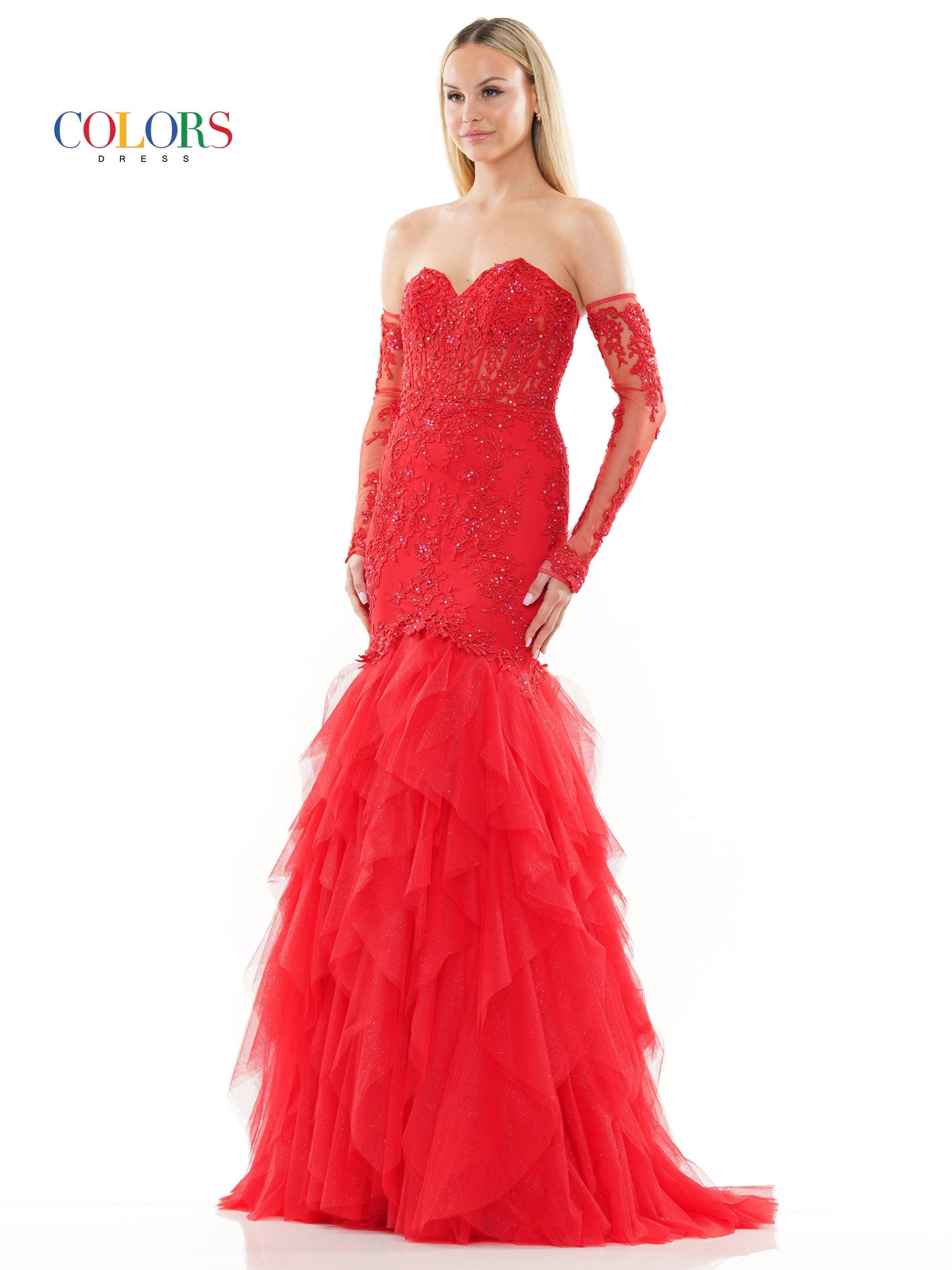 Colors 3204 Long Formal Mermaid Prom Dress