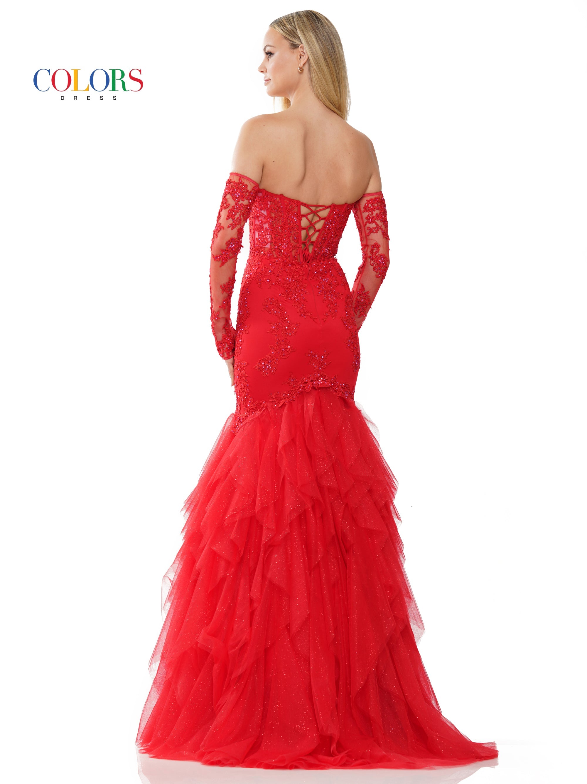 Colors 3204 Long Formal Mermaid Prom Dress