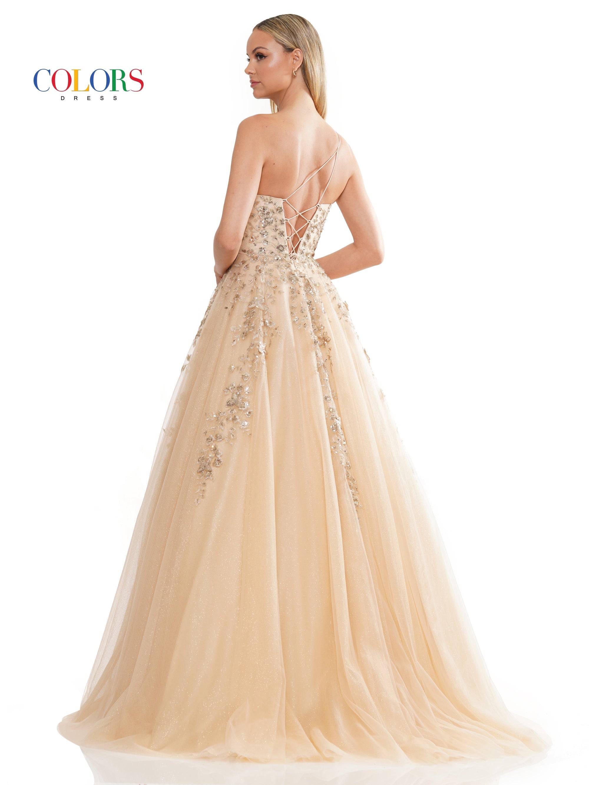 Colors 3217 Prom Long One Shoulder Ball Gown