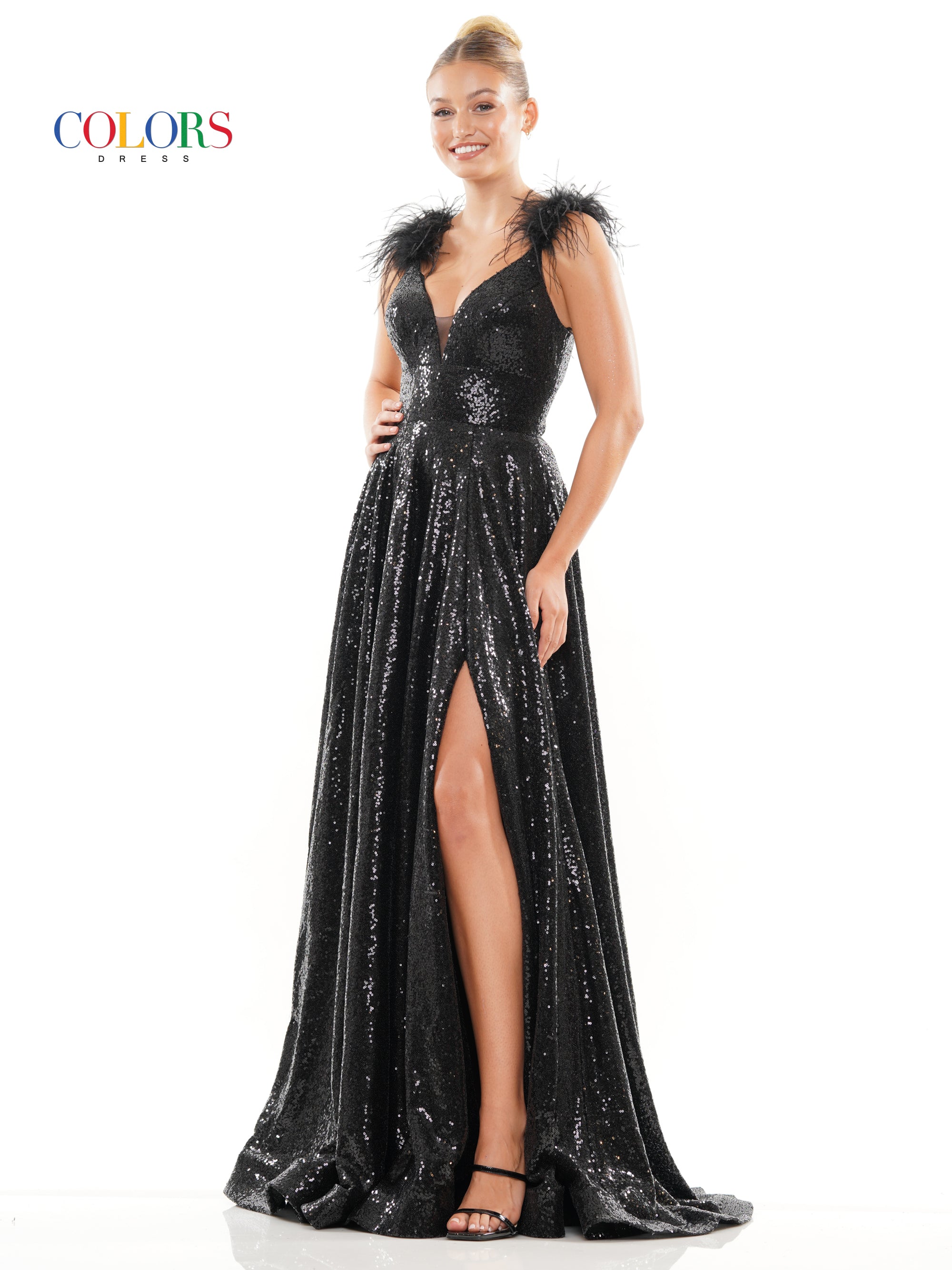 Colors 3221 Long Formal A Line Prom Dress