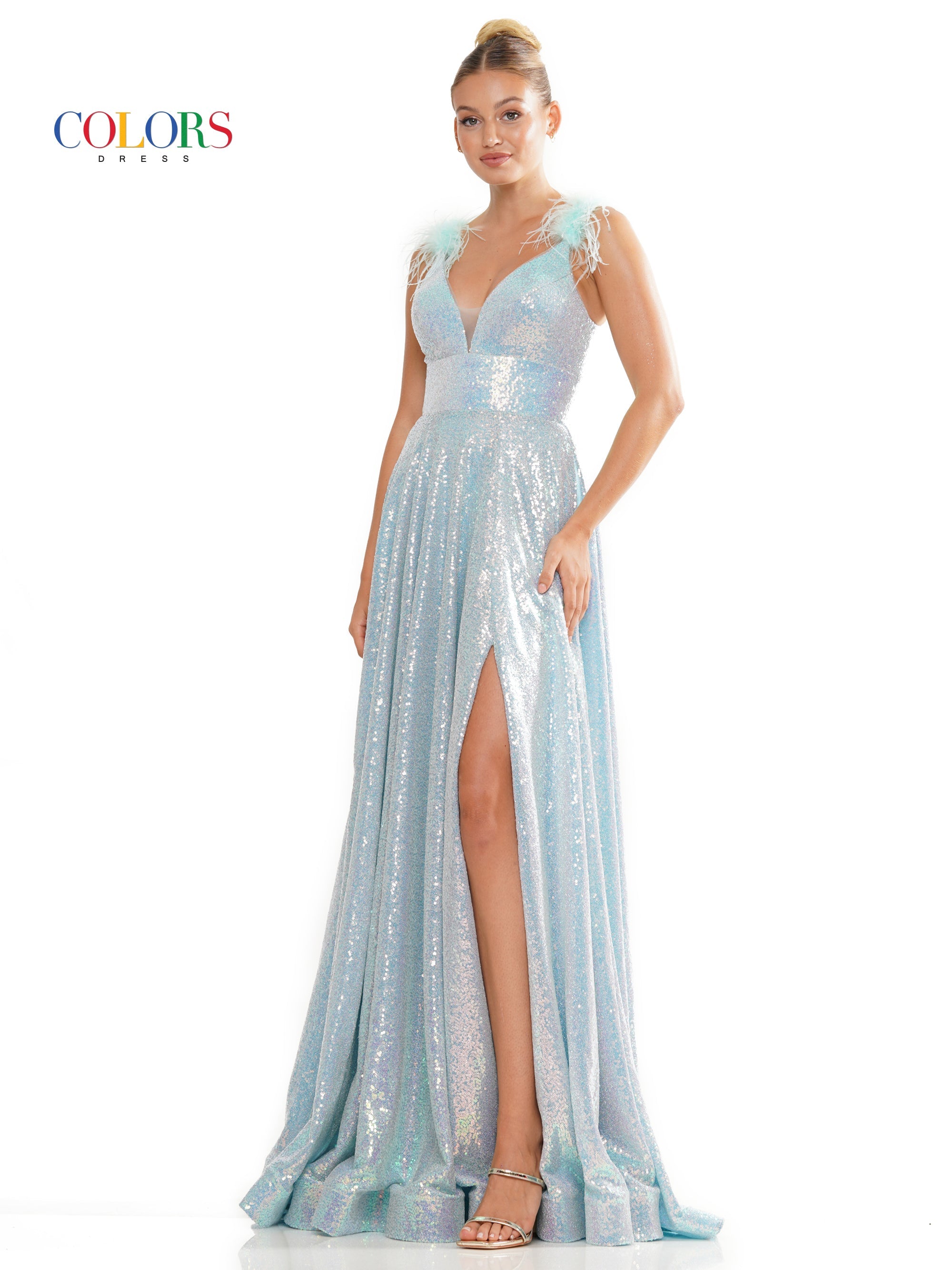 Colors 3221 Long Formal A Line Prom Dress