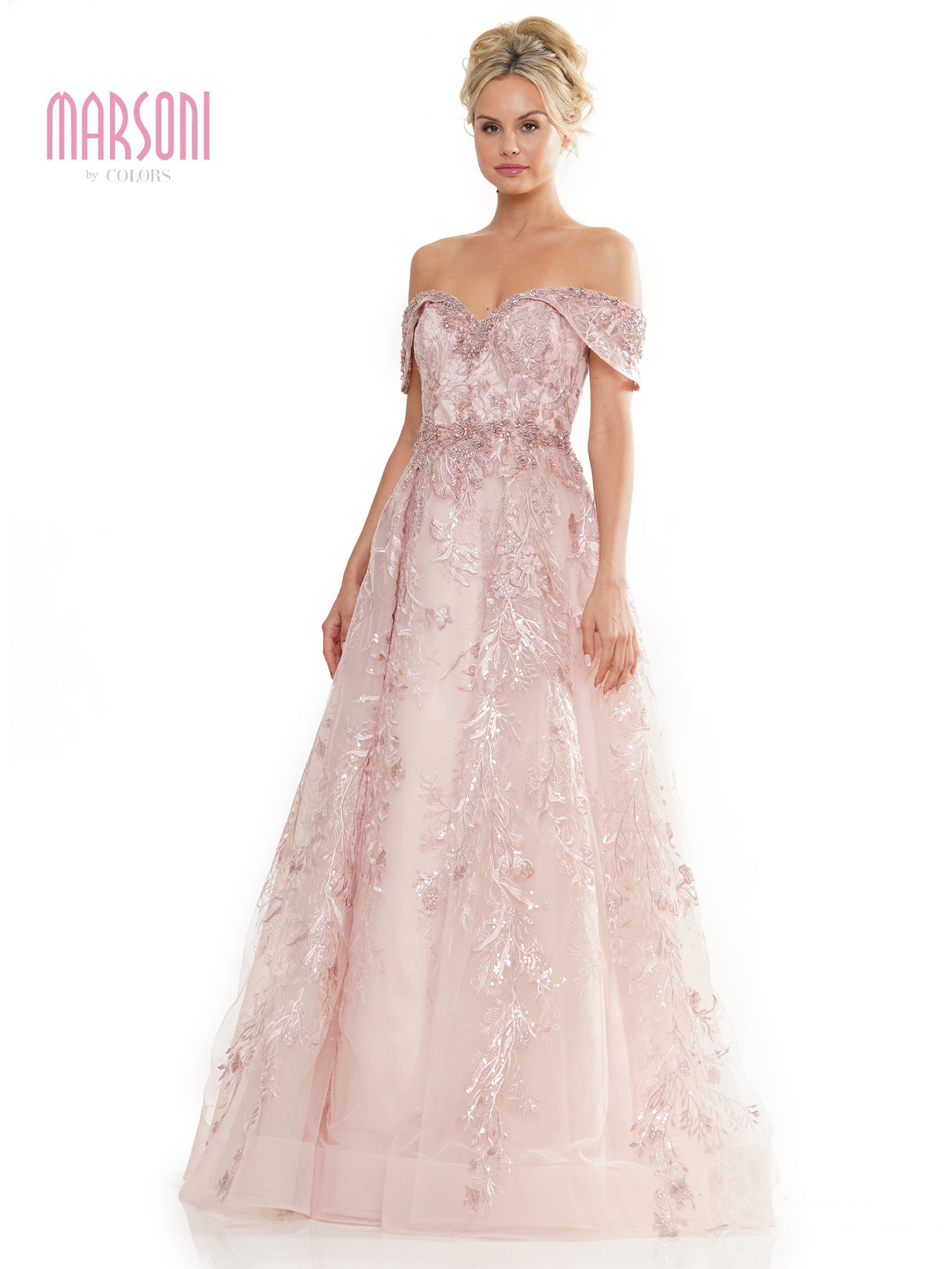 Marsoni MV1280 Formal Off Shoulder Evening Dress