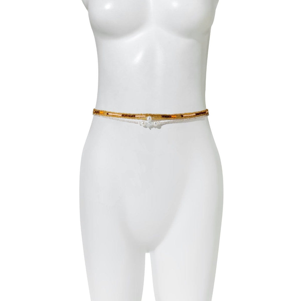 Boho 4 Pieces Pearl Charm Beaded Waist Chain Set
