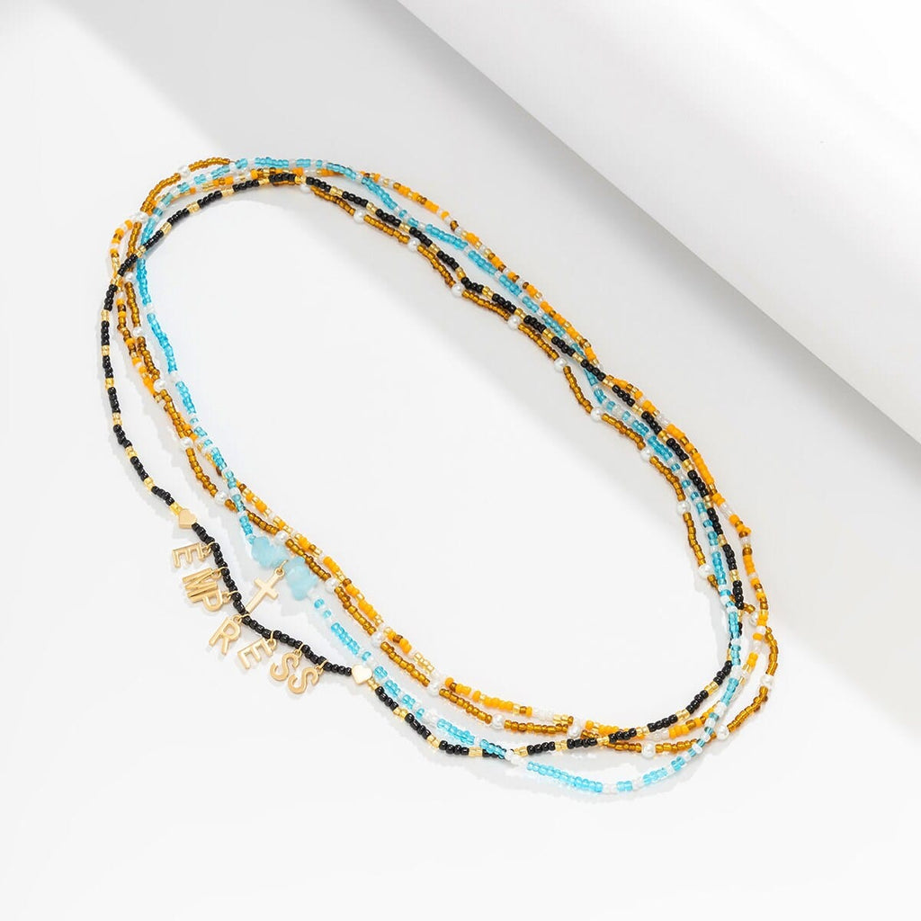 Boho 4 Pieces Seed Beaded Waist Chain Set