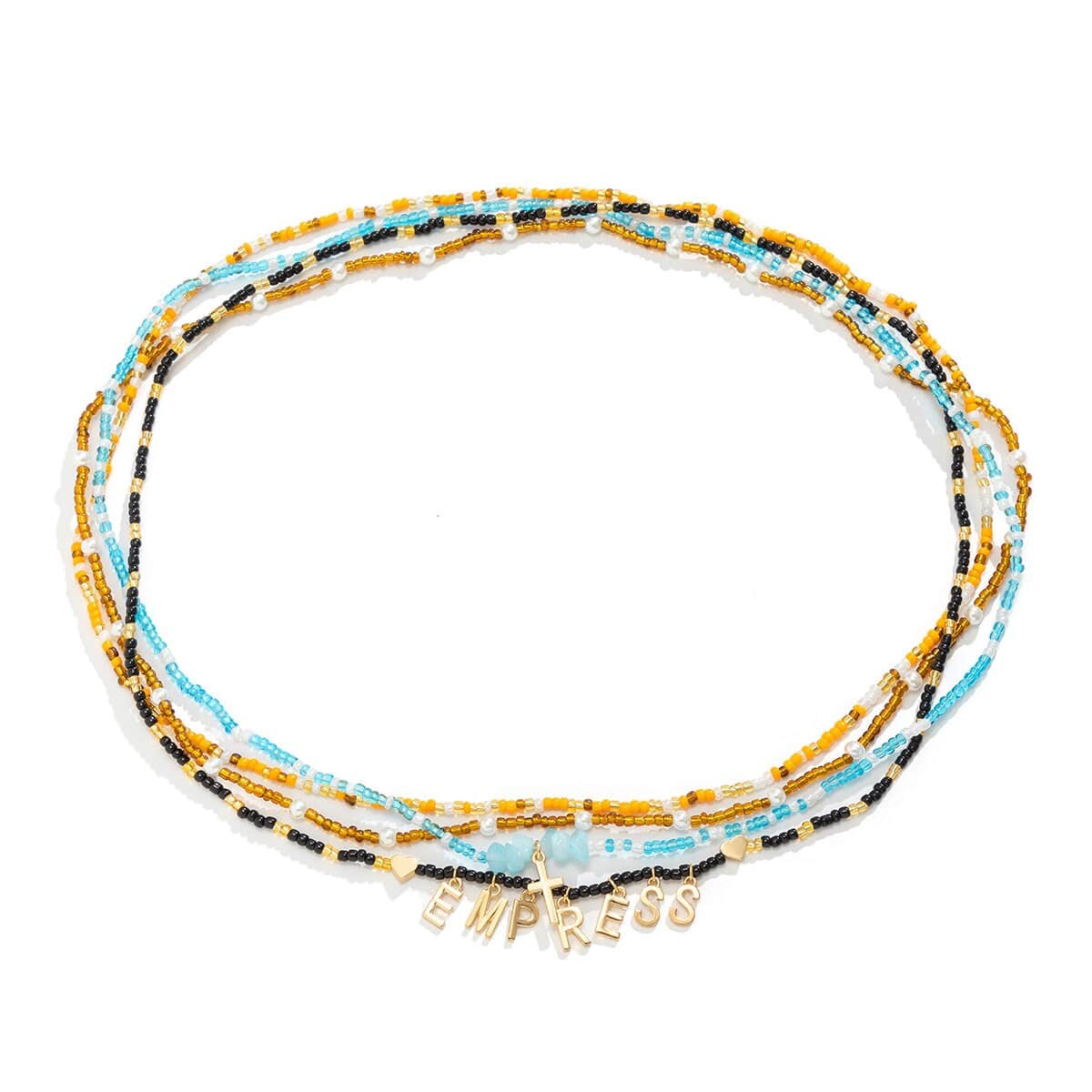 Boho 4 Pieces Seed Beaded Waist Chain Set