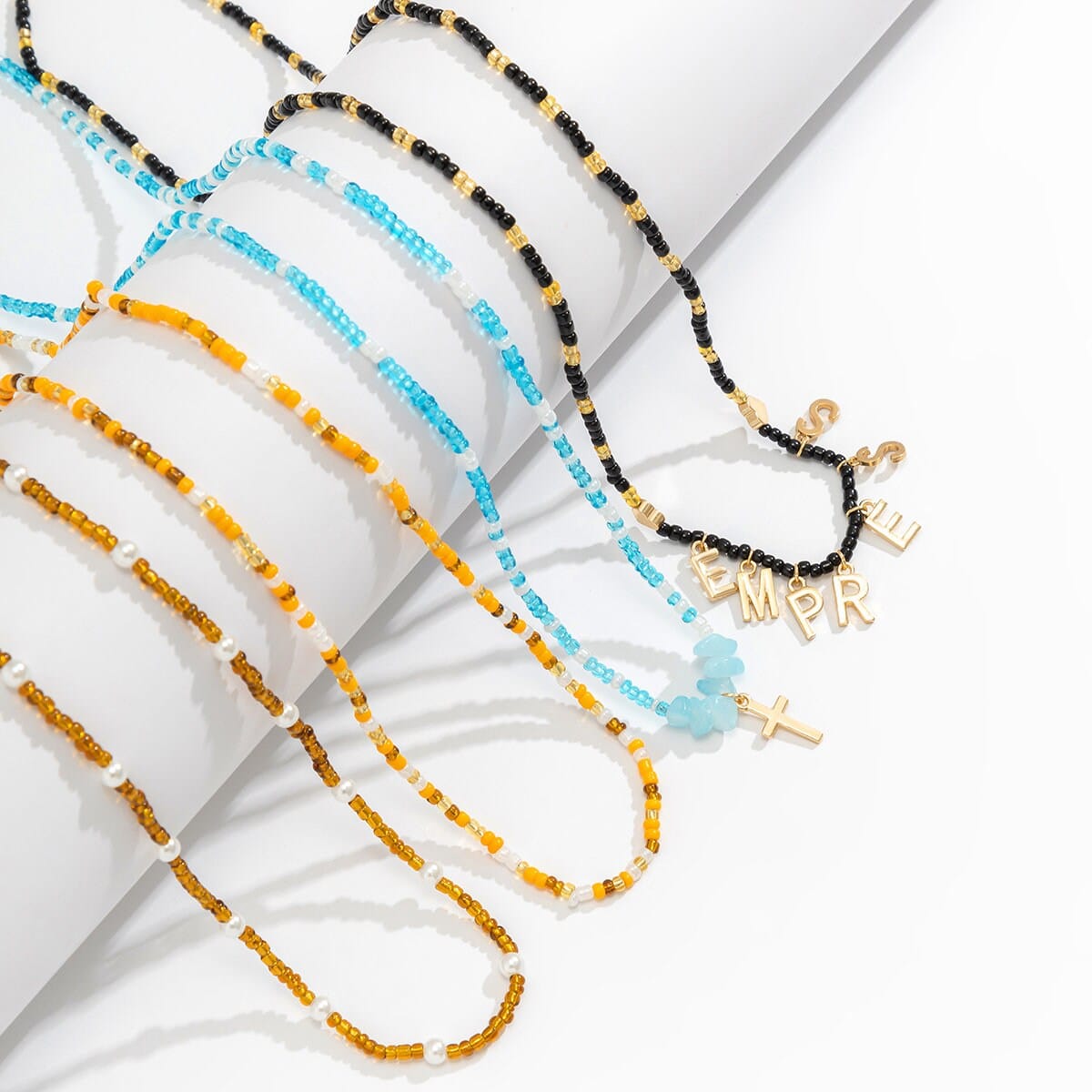 Boho 4 Pieces Seed Beaded Waist Chain Set