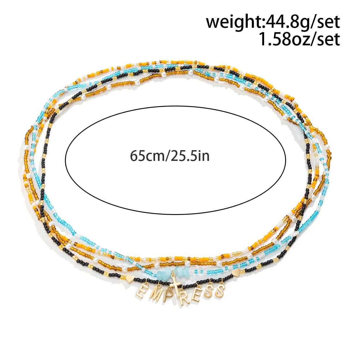 Boho 4 Pieces Seed Beaded Waist Chain Set