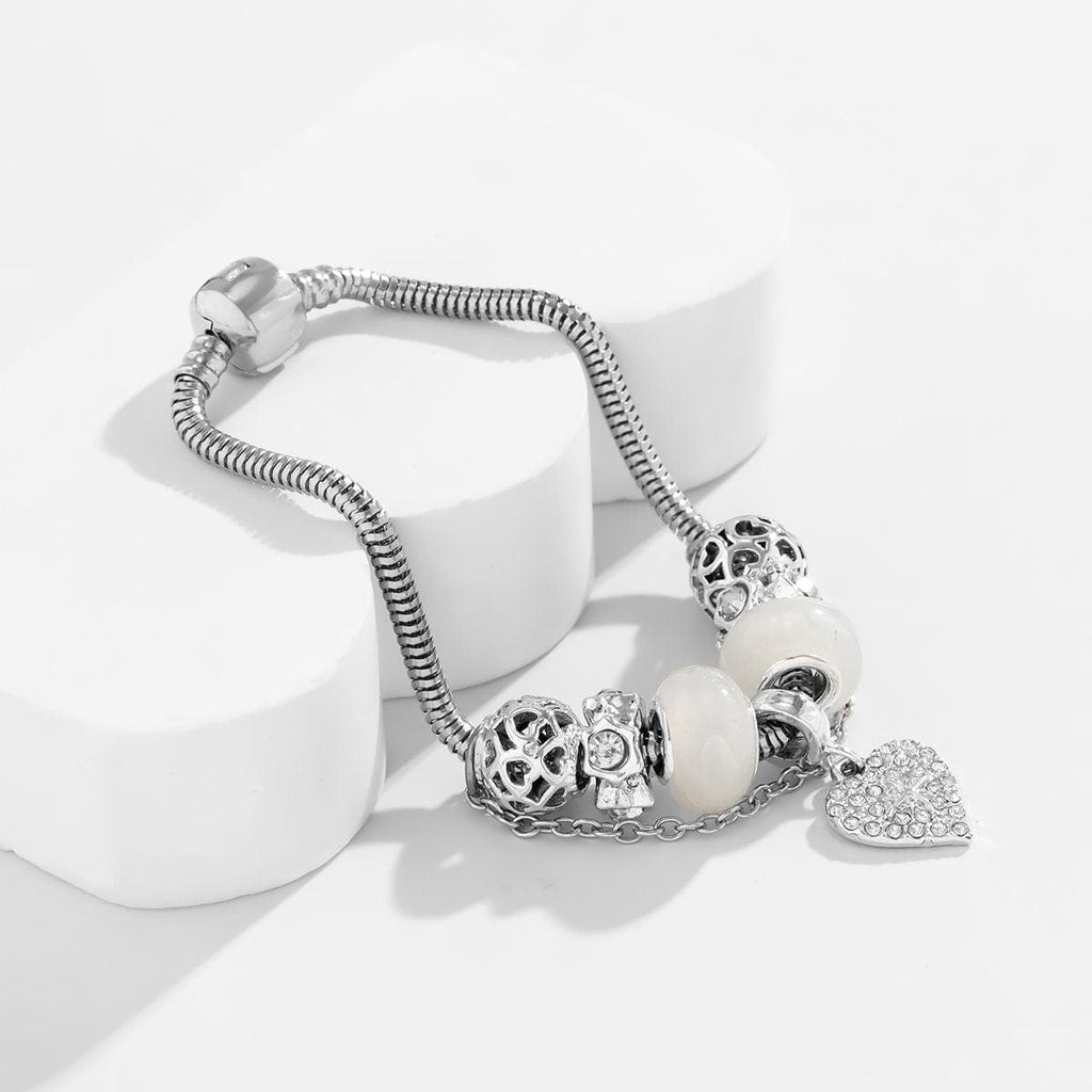 Boho CZ Inlaid Heart Charm Luminous Glow In The Dark Bracelet