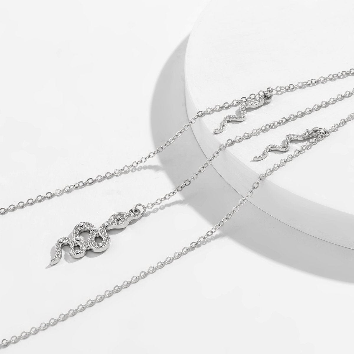 Boho CZ Inlaid Snake Charm Elastic Thigh Leg Chain
